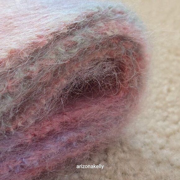 NWOT Mohair Scarf Pastel Plaid Pink Lavender St. Albans Australia - Picture 5 of 15